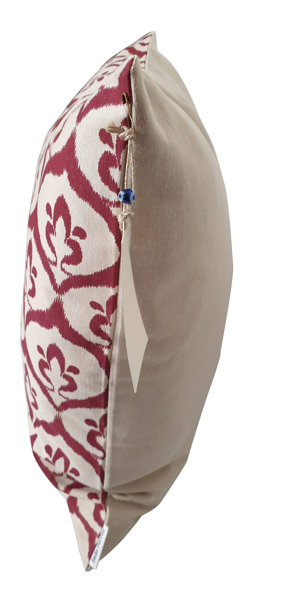 Ottoman cushion cover style ikat beige / garnet - 50 x 50