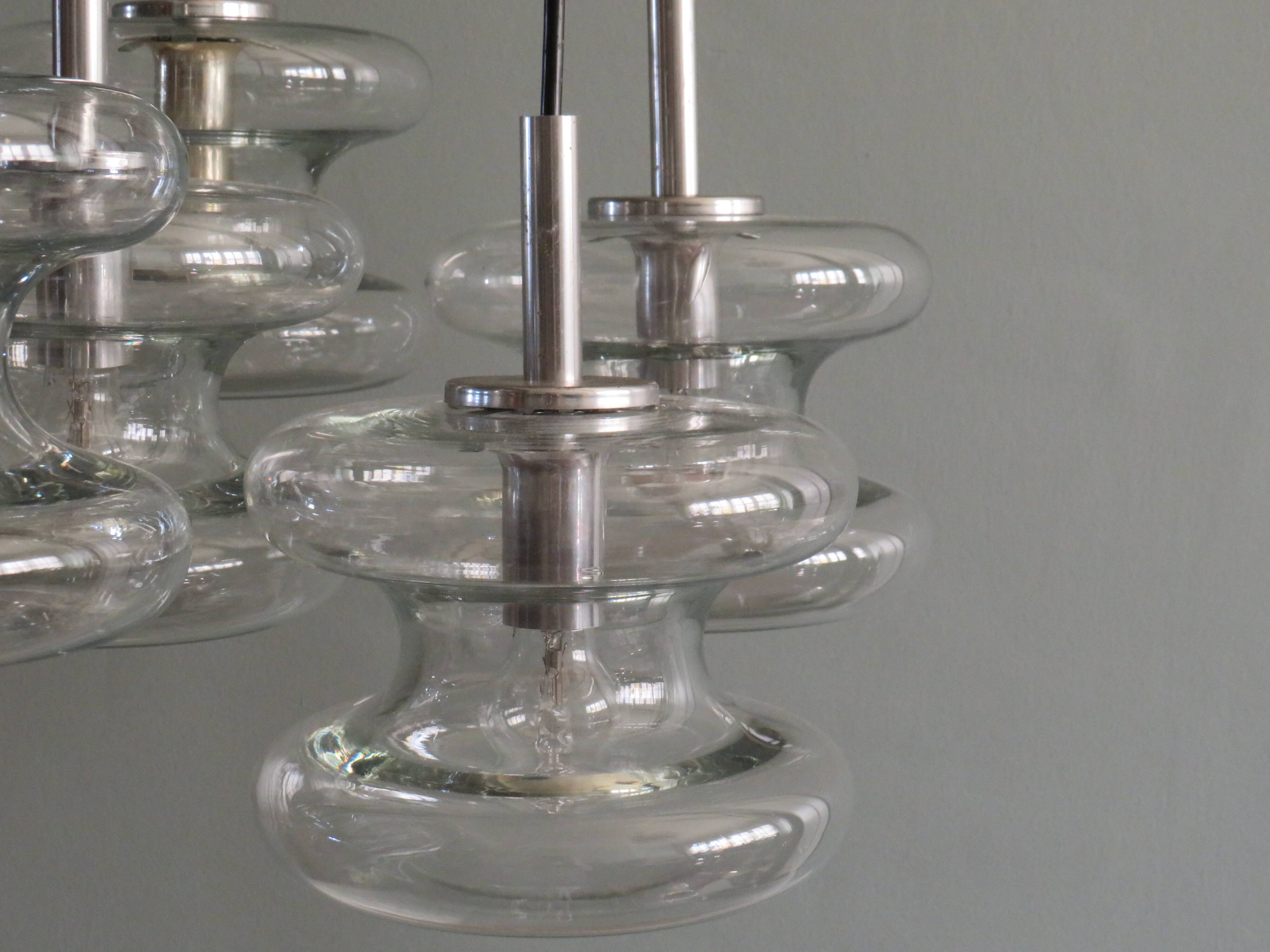 Lustre waterfall, Doria Leuchten Germany of the 1960s.