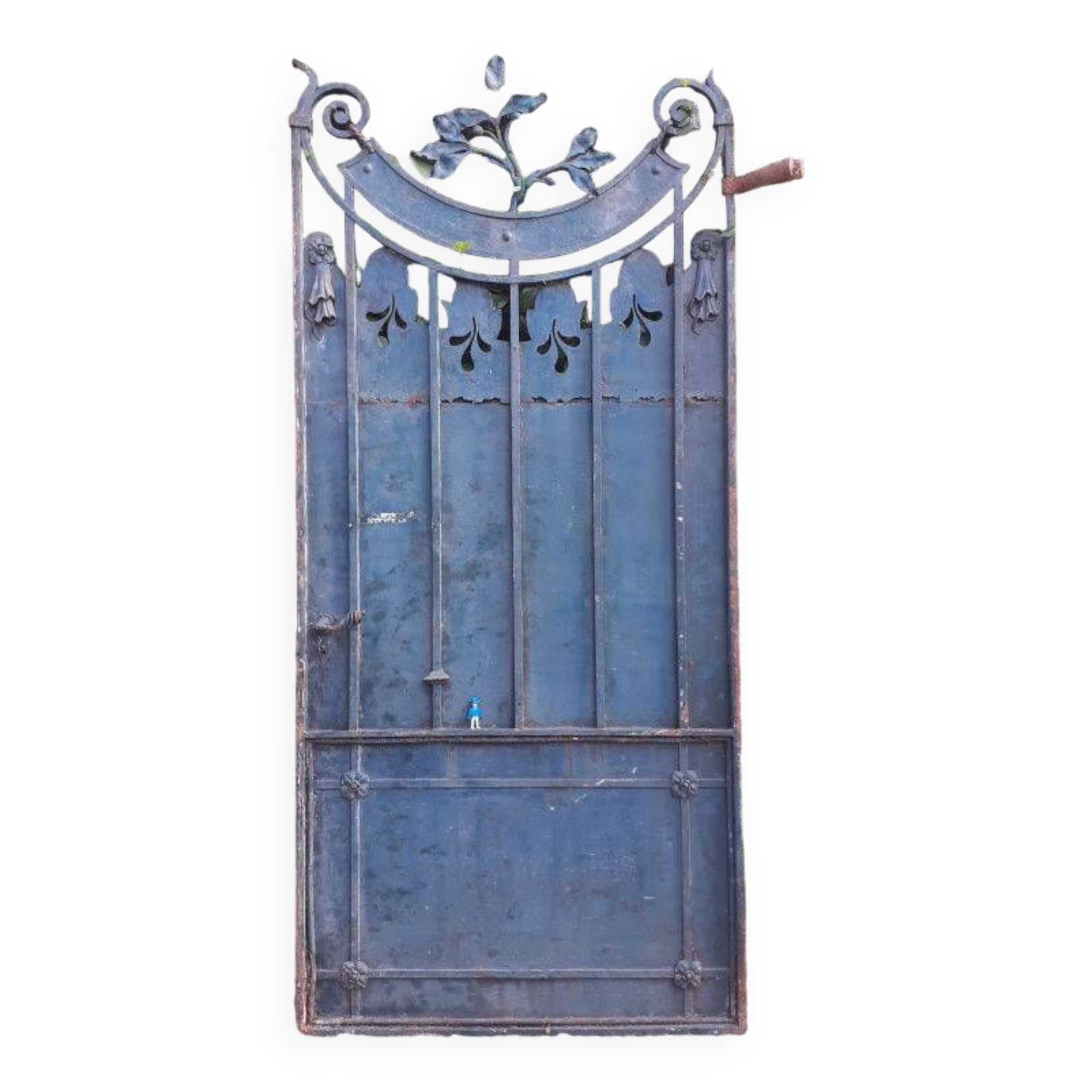 Portillon plein, fer jardin, H247x110cm, ancien, porte extérieure
