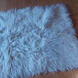 Tapis a poils longs pure laine blanc , vintage