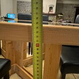 Handcrafted table in glass and larch wood