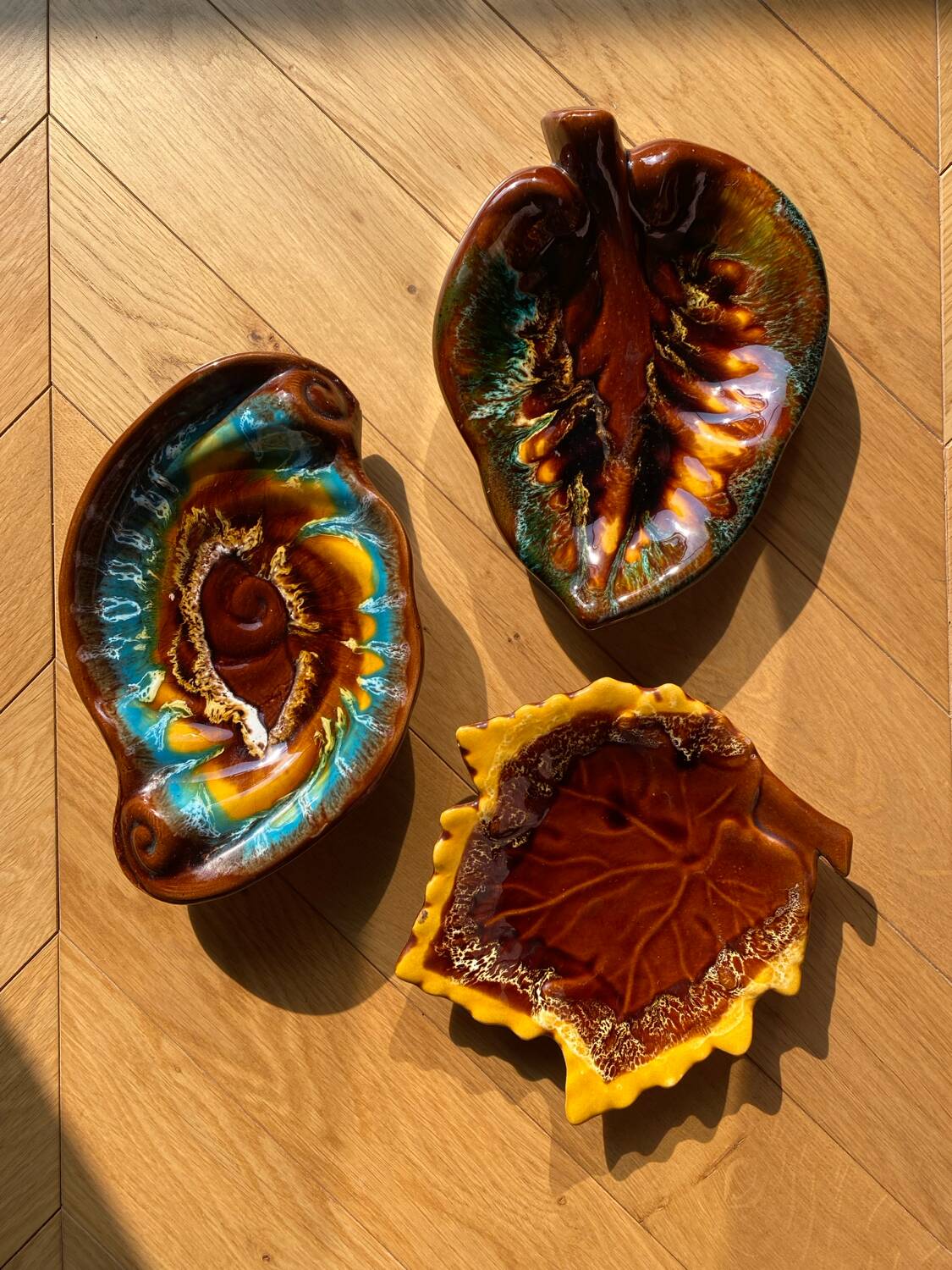 Set of 3 ceramic catchalls from Vallauris