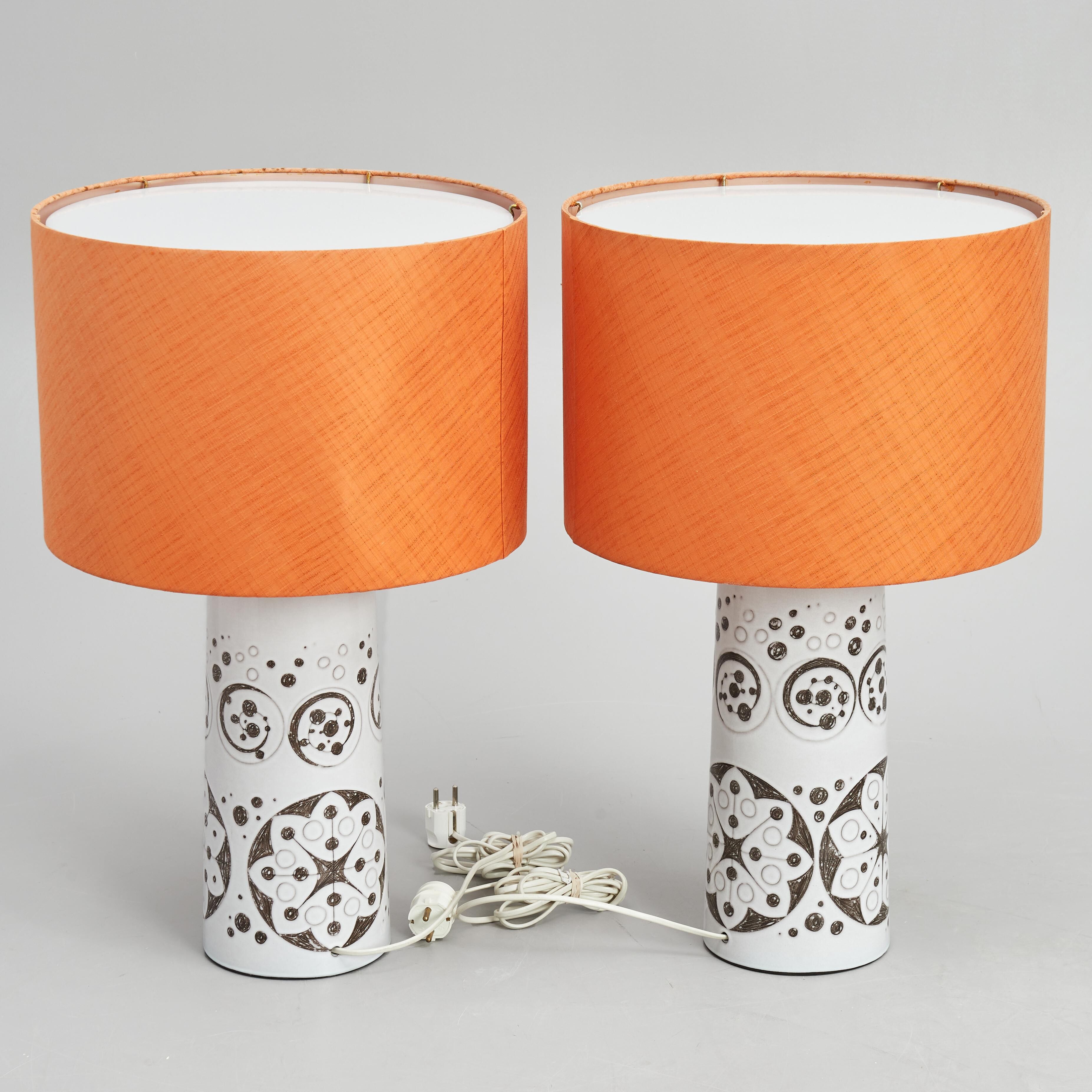 Bitossi style lamps, ceramic signed "Toreboda", Sweden, 1960