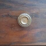 Walnut and grey marble bedside table