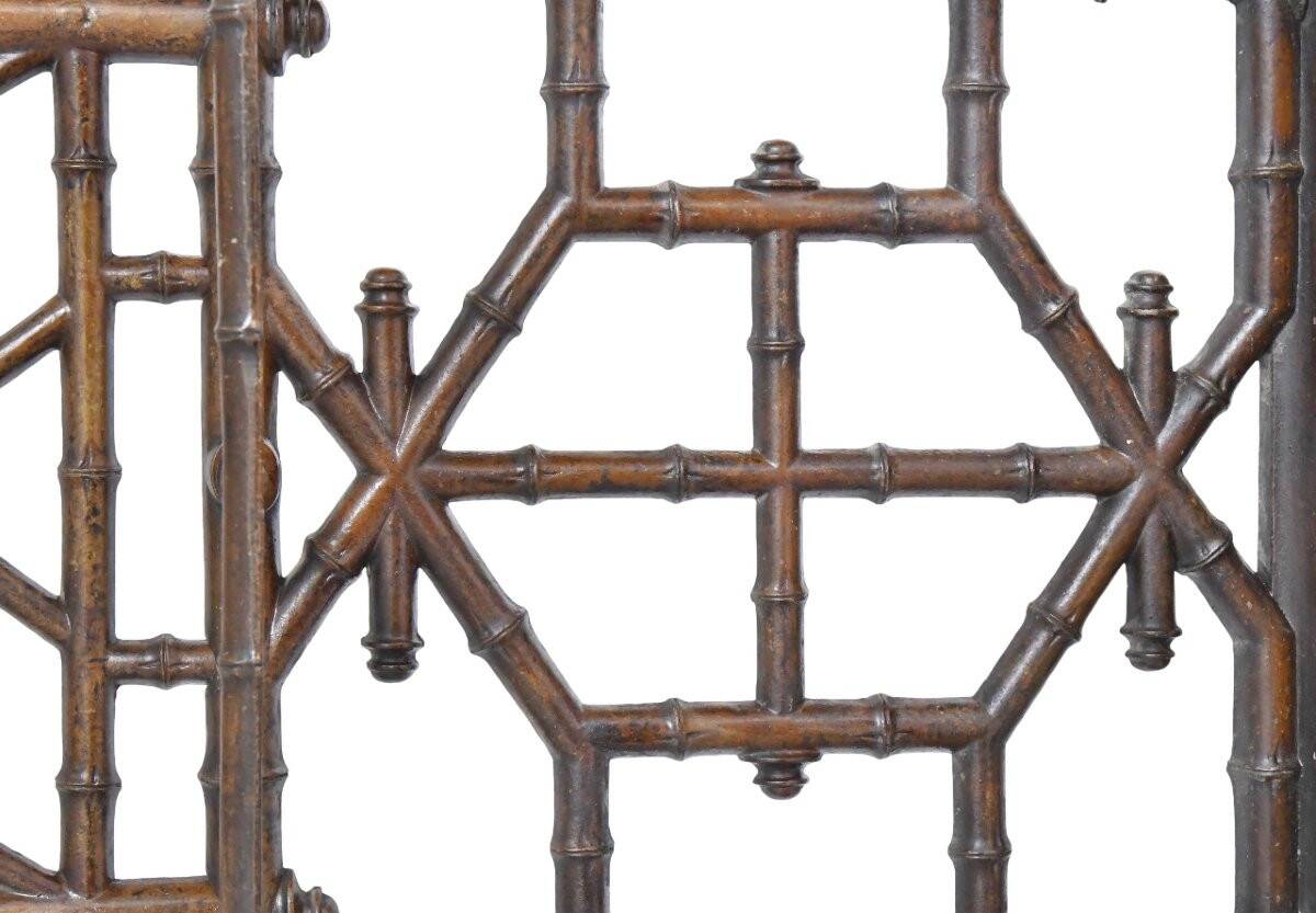 Cast iron coat rack in a bamboo style