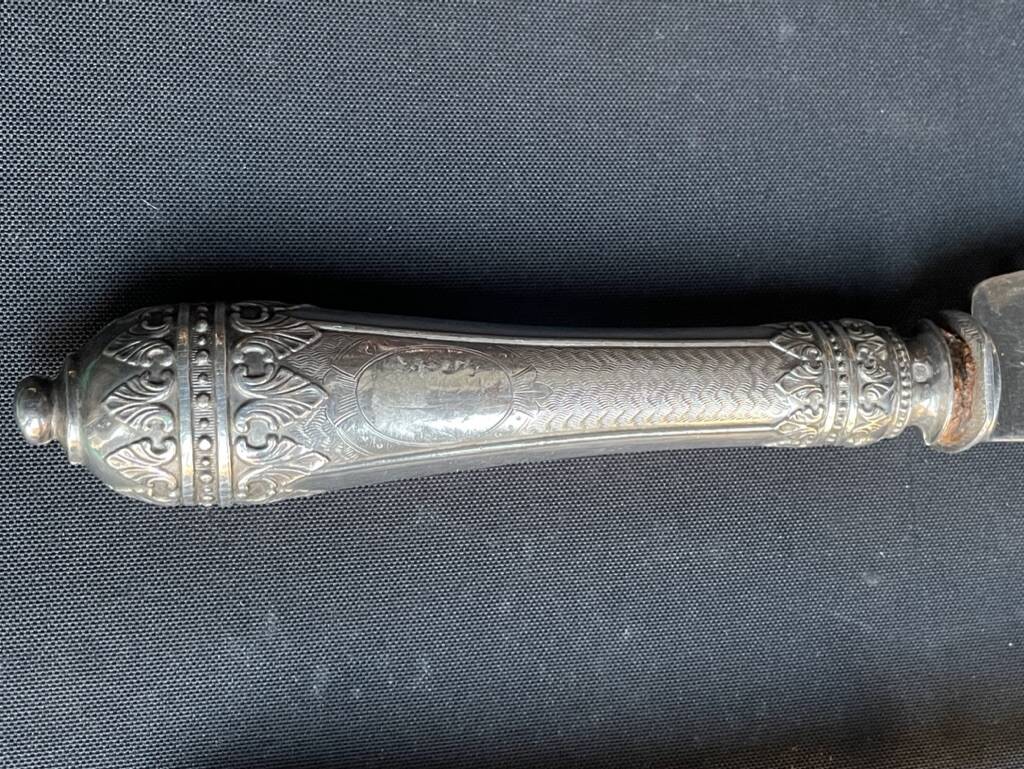 Fish serving cutlery – Silver Head of Minerva