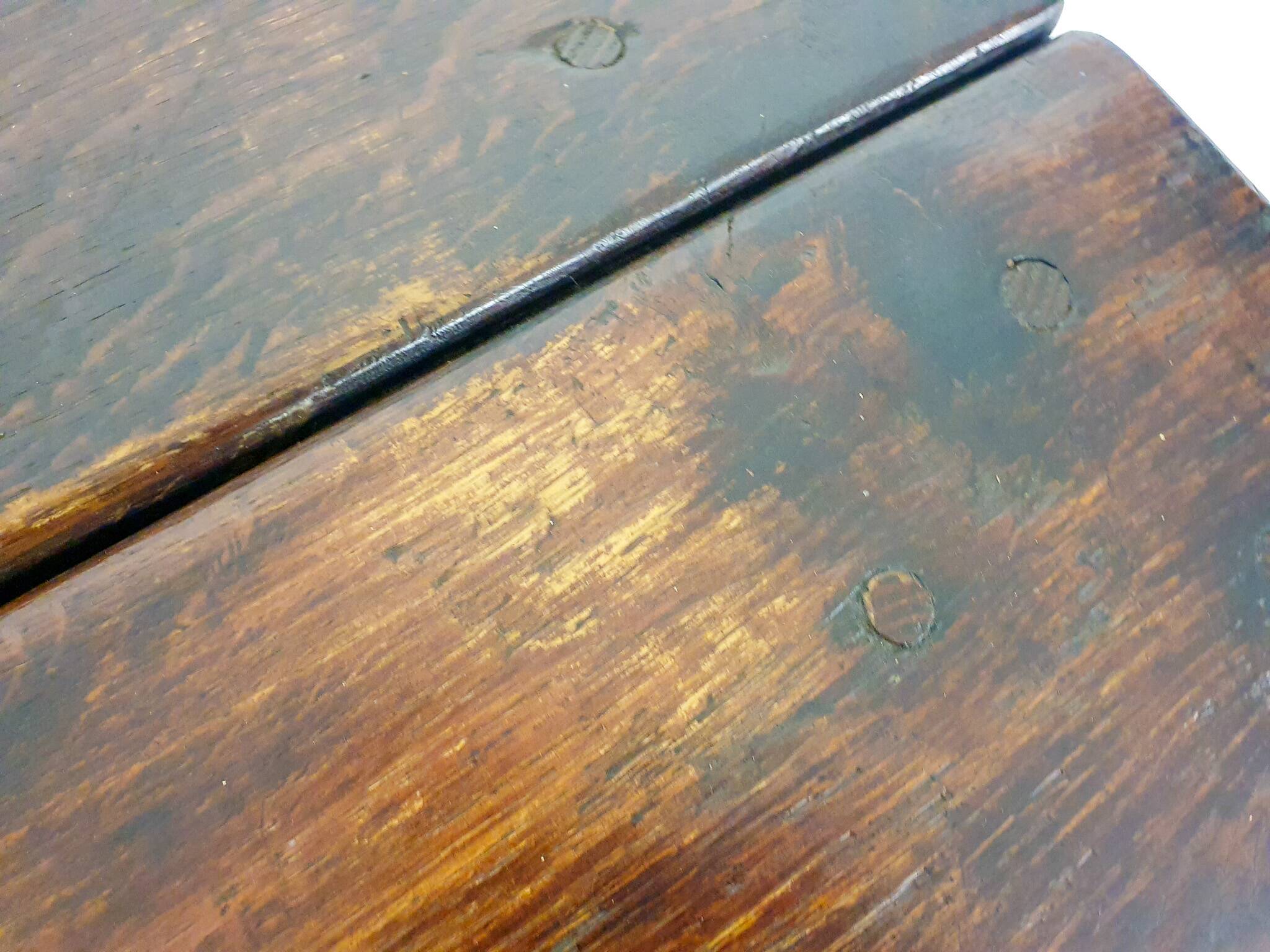 Mid-century brutalist solid wooden coffee table, The Netherlands 1970's