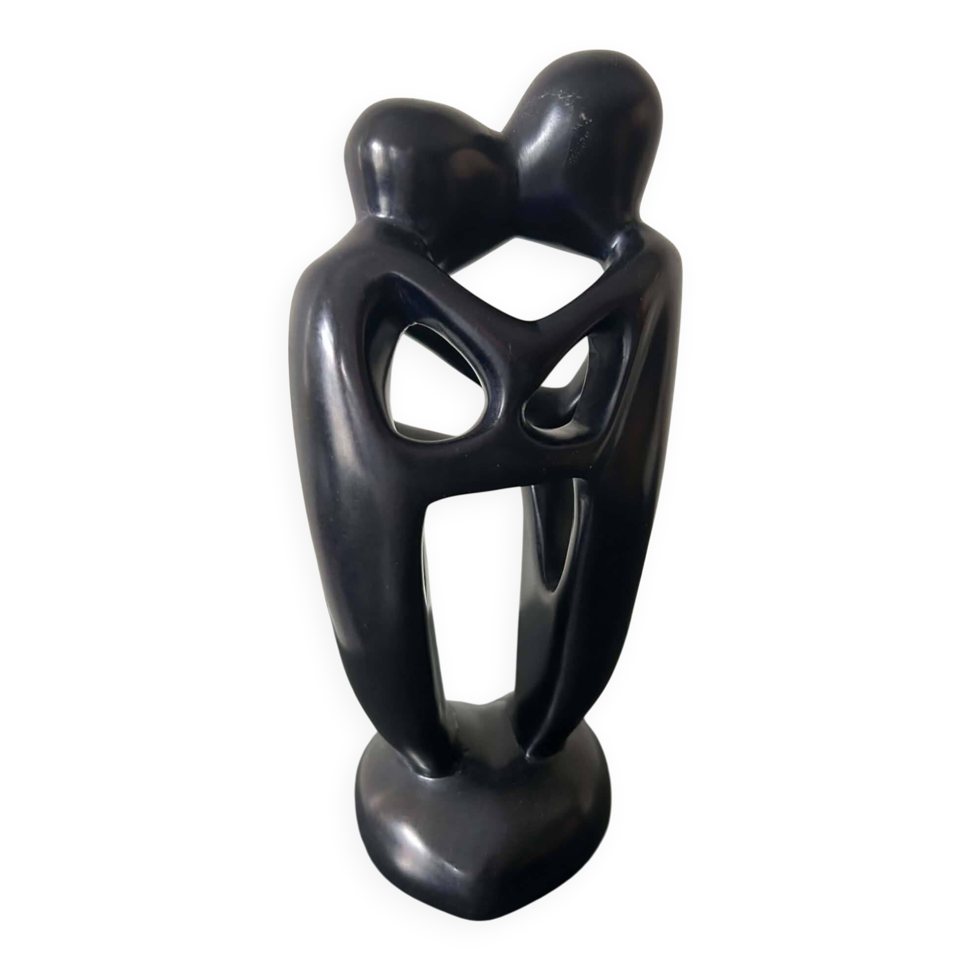 African statue in steatite representing 2 lovers GmBh