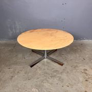 Mid Century coffee table in chrome, marble, and rosewood.