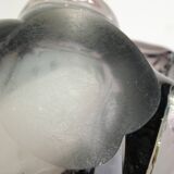 Murano style blown glass fruit bowl in purple with blue highlights - this