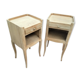 Pair of raw wood bedsides
