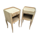 Pair of raw wood bedsides
