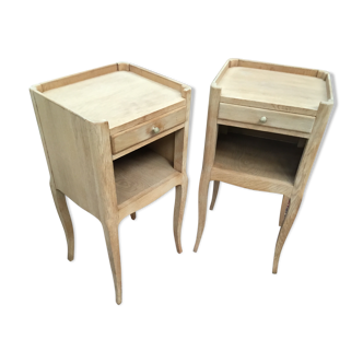 Pair of raw wood bedsides