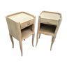 Pair of raw wood bedsides