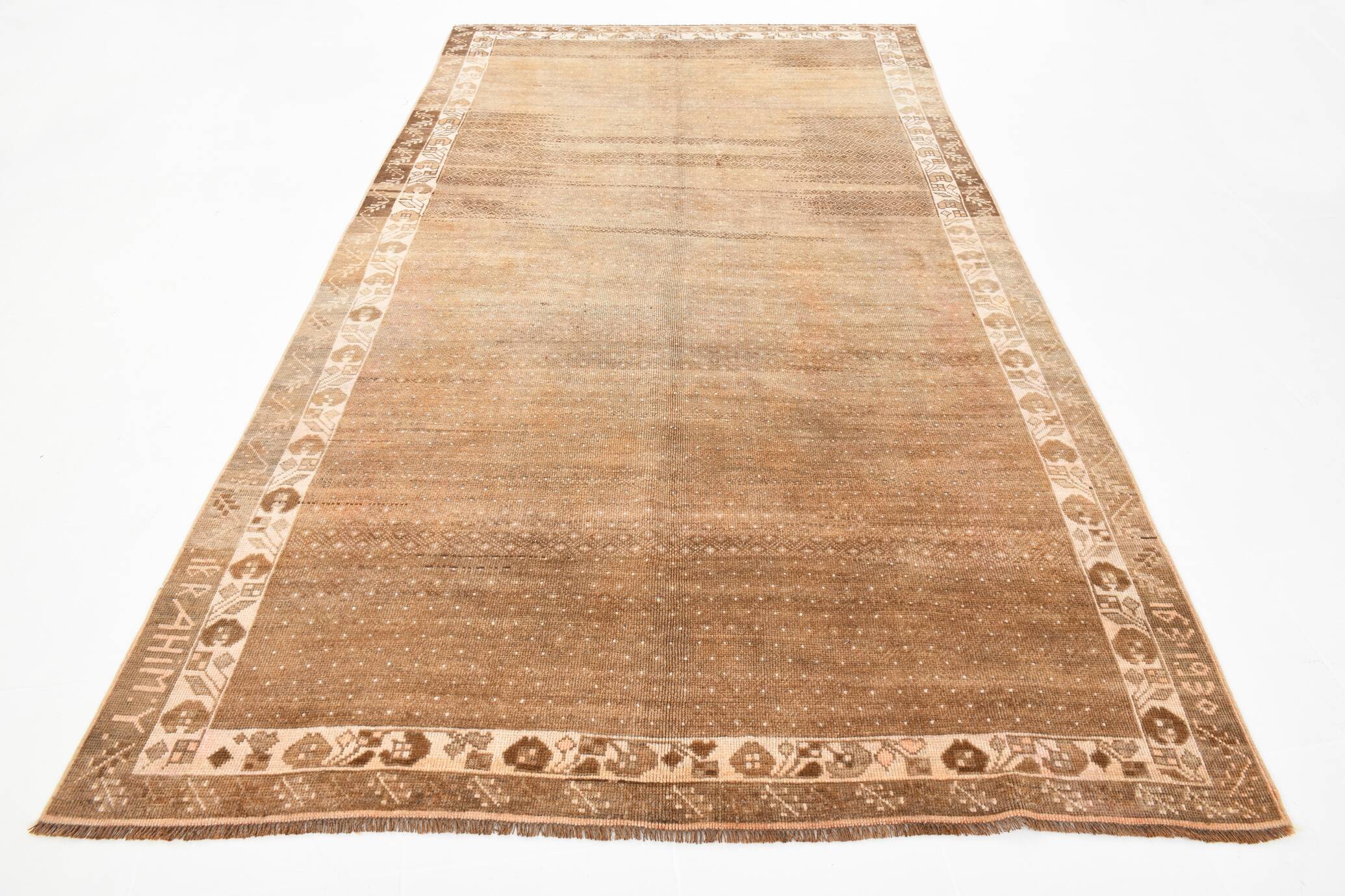 Brown & beige classic vintage rug