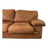 Roche-Bobois brown leather sofa