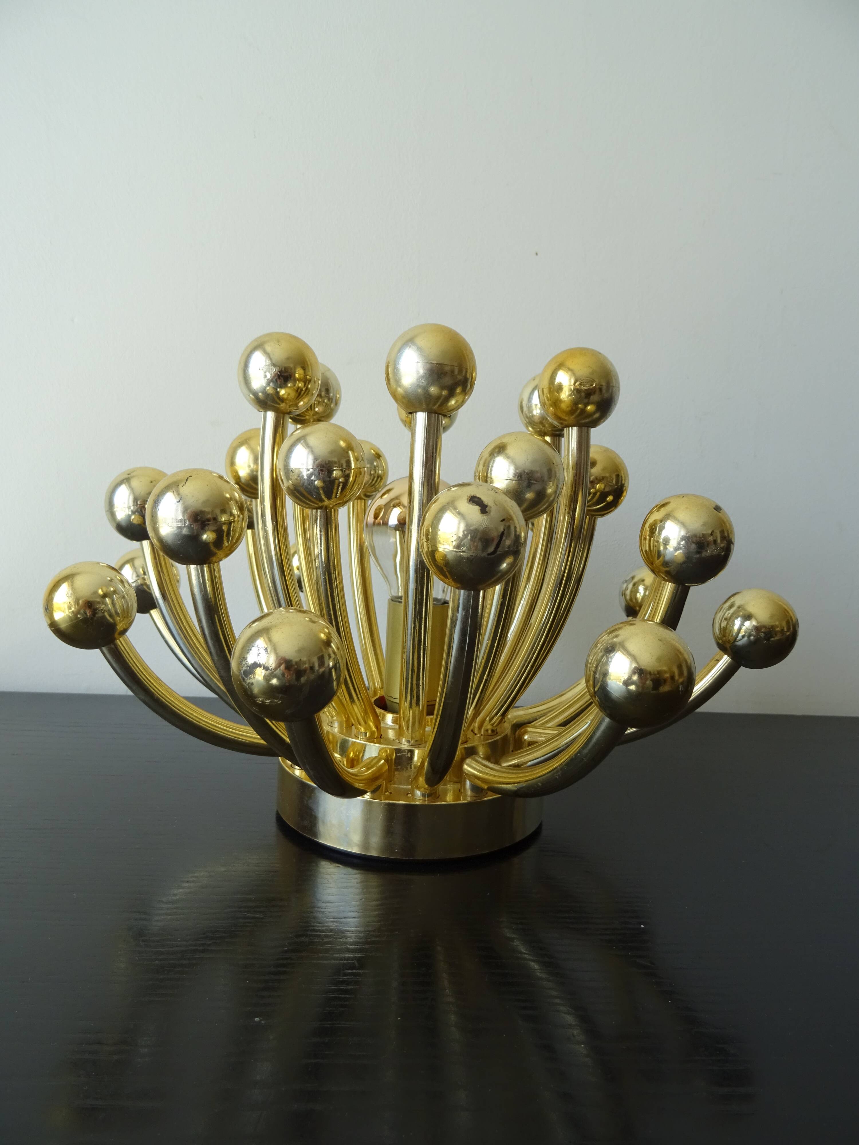 Pistillino gold wall lamp Studio Tetrarch Valenti design 70s