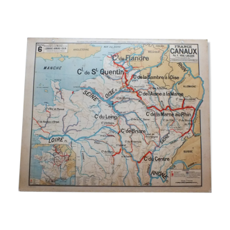 Carte scolaire Vidal Lablache n°6 Les Canaux de France