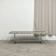 Vintage coffee table in chromed metal and ceramic