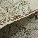 6x9 Light Green & Beige Turkish Vintage Rug, 173x267Cm