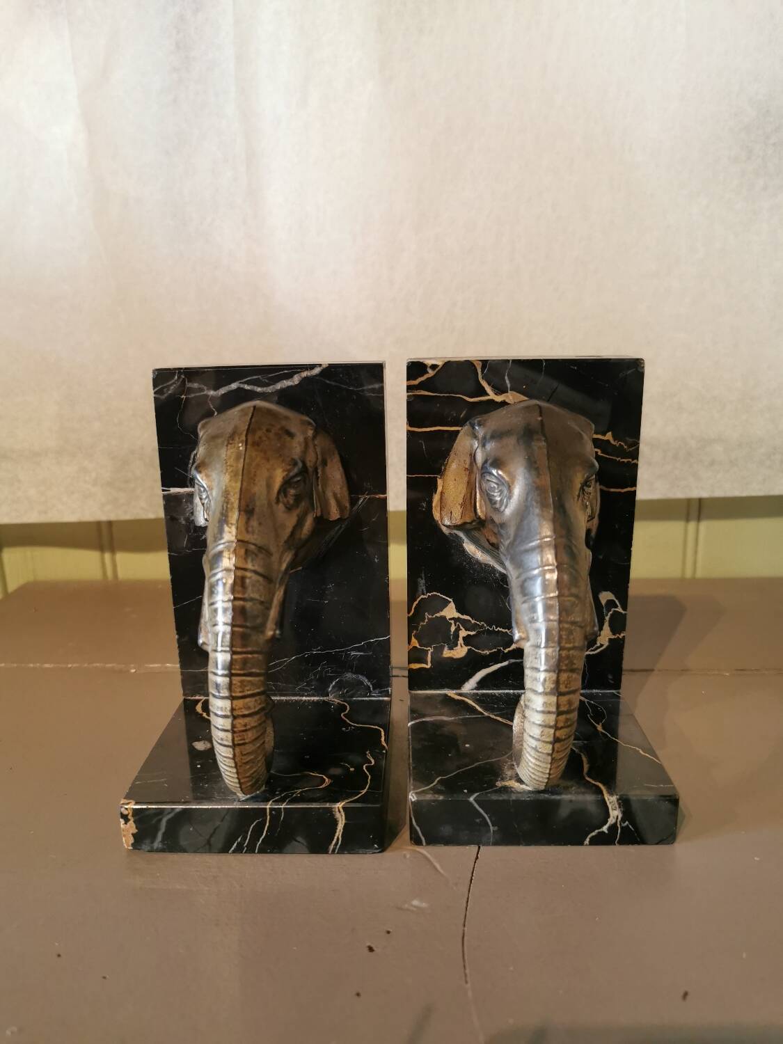 Art Deco Elephant Bookends