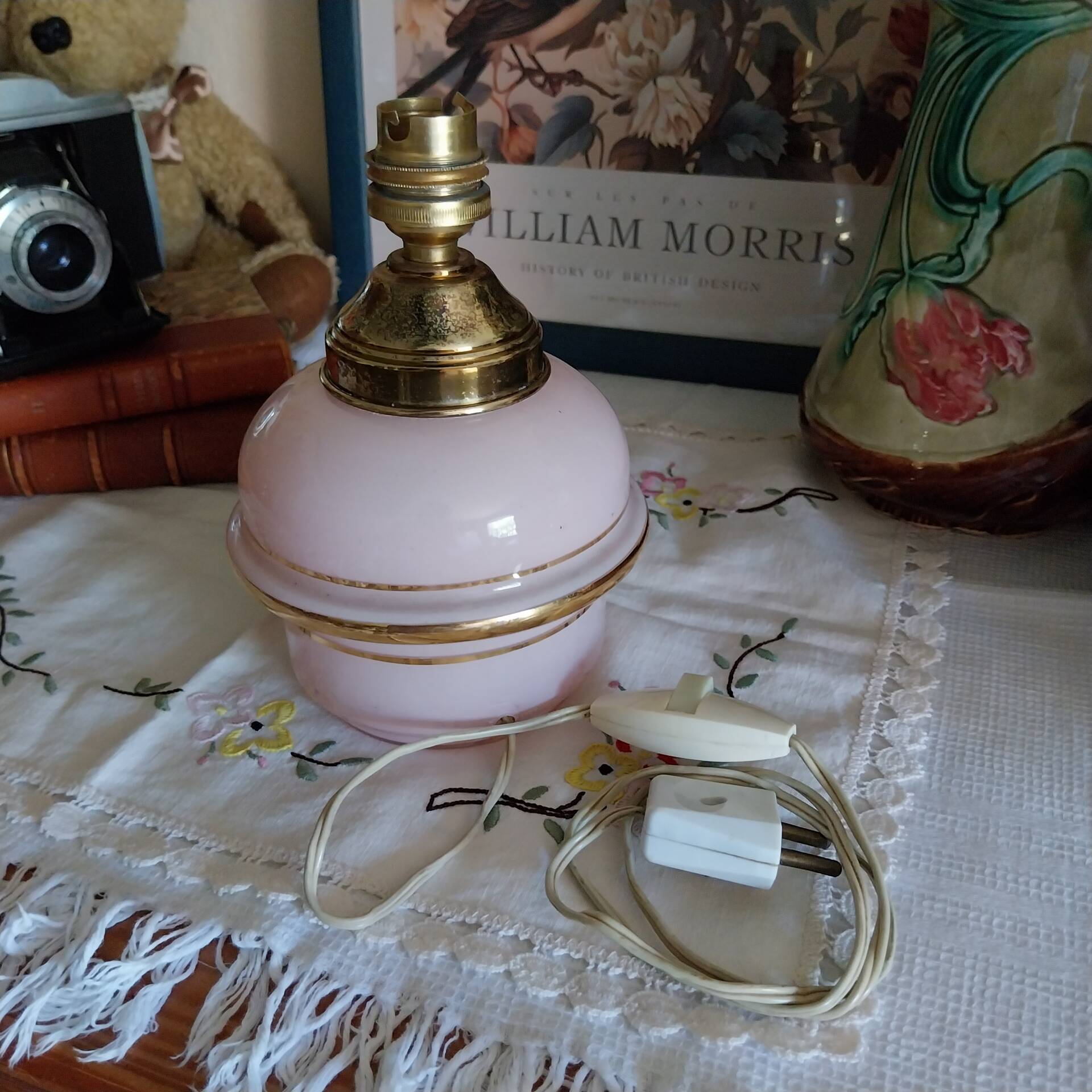 Old Clichy glass table lamp