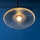 Glass holophane hangingor pendant lamp with brass gallery