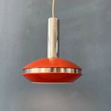 Small red and chrome space age pendant lamp