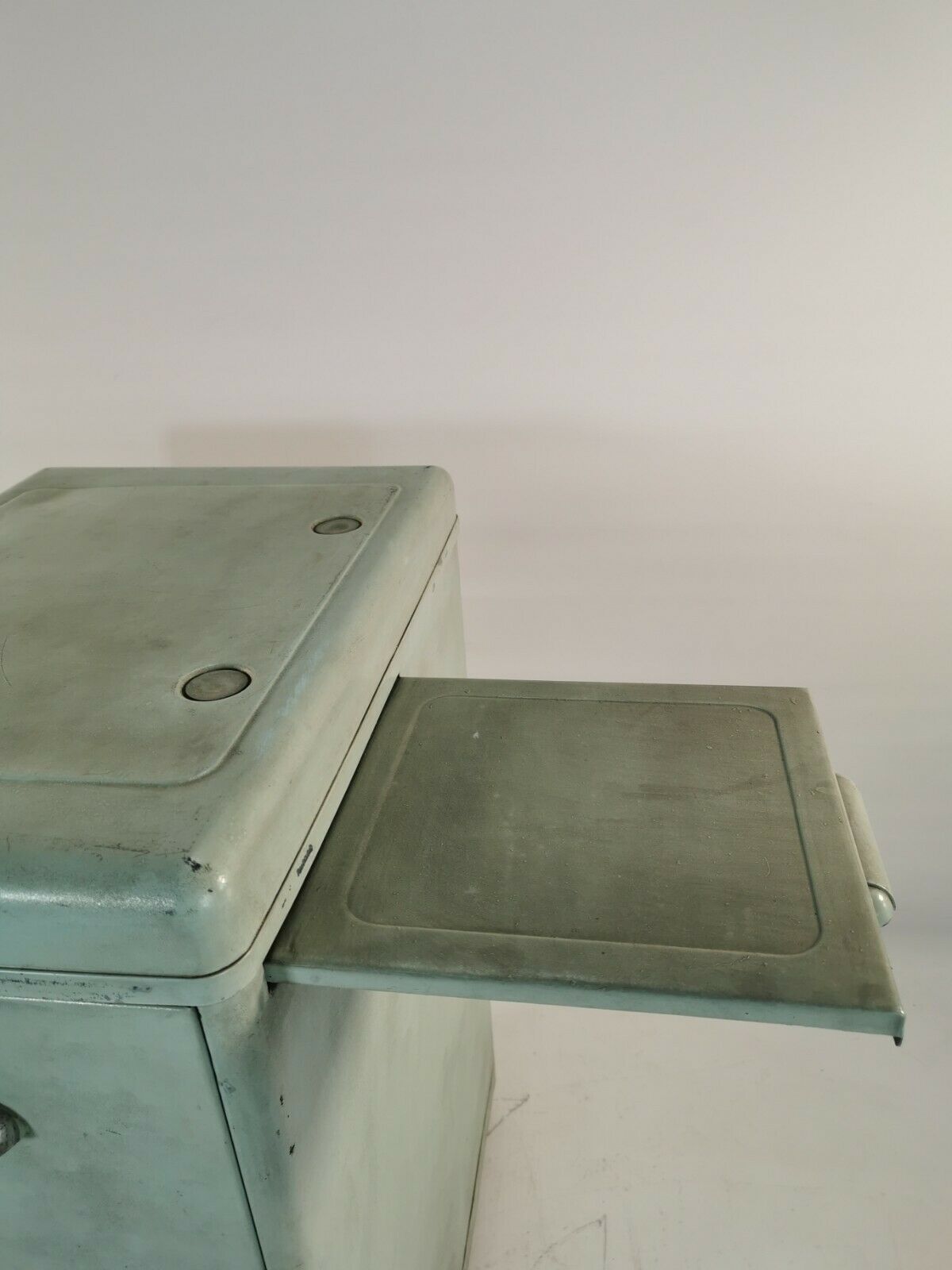 Antique Vintage Industrial 20th Century Light Blue Chest Of 3 Drawers