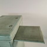 Antique Vintage Industrial 20th Century Light Blue Chest Of 3 Drawers