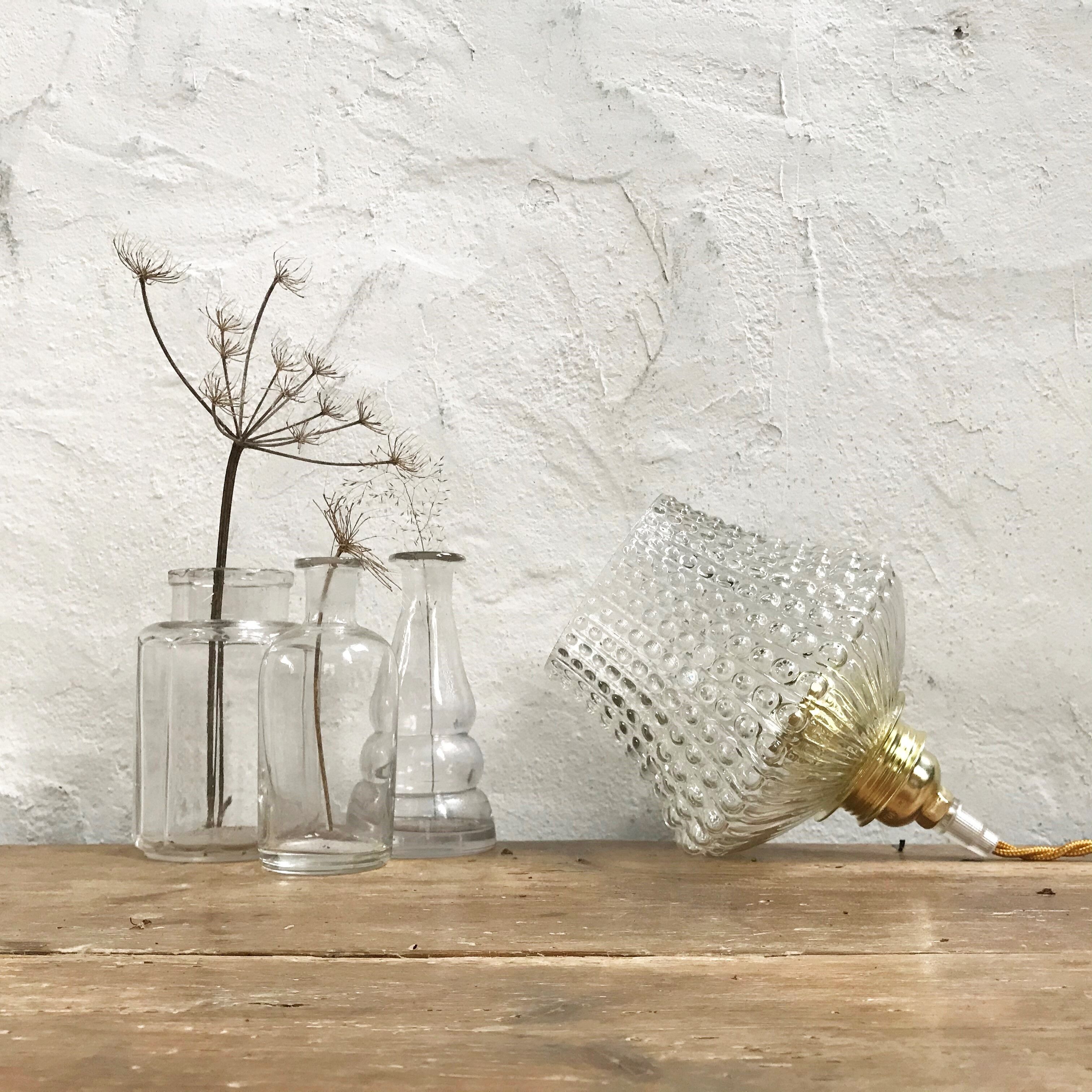 Vintage glass hand lamp