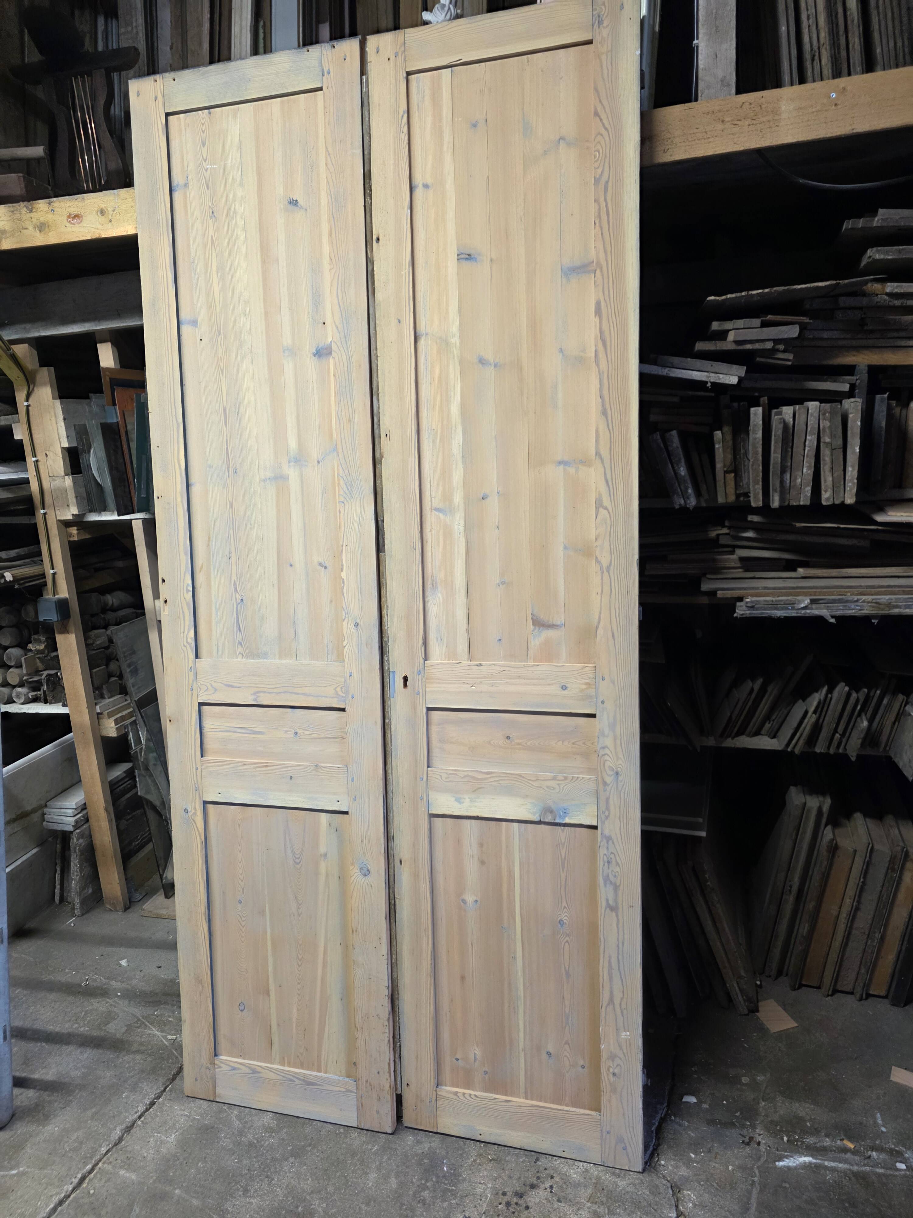Pair of pine doors from the 19th century.