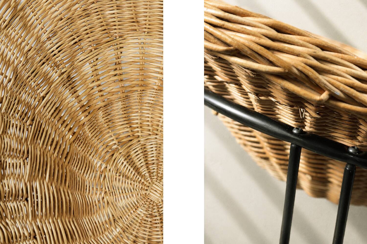Vintage Mid-Century Italian Modern Boho Rattan Spherical Bowl Chair, 1950s