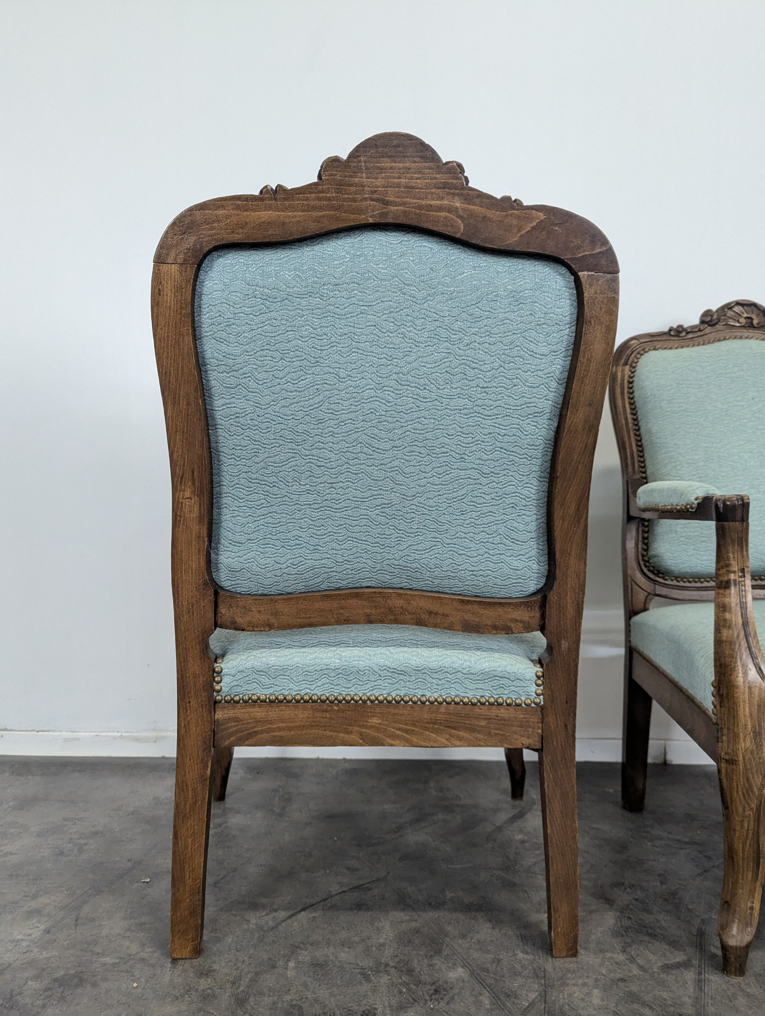 Set of 3 Louis XV style oak armchairs