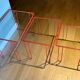 Red tubular nesting tables, 1970s, Set of 3