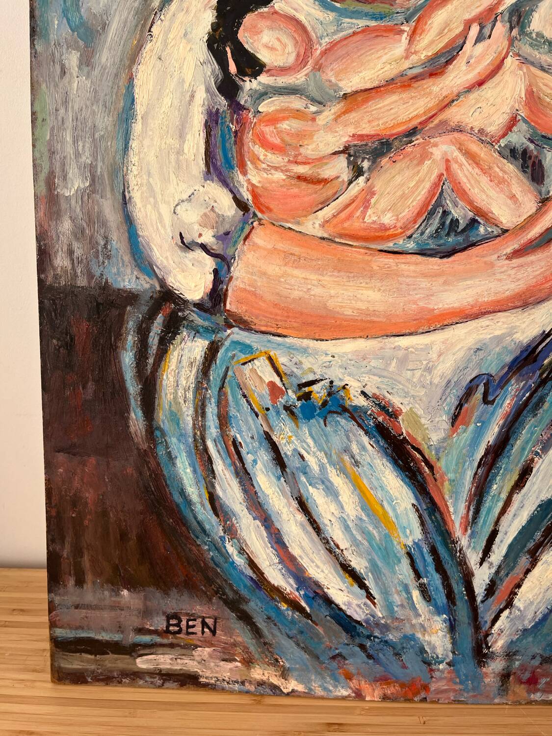 Maternity, oil on panel signed BEN