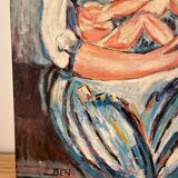 Maternity, oil on panel signed BEN