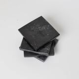 Madeji – Black Square Natural Marble Coasters - set of 4