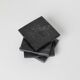 Madeji – Black square coasters in natural marble – set of 4