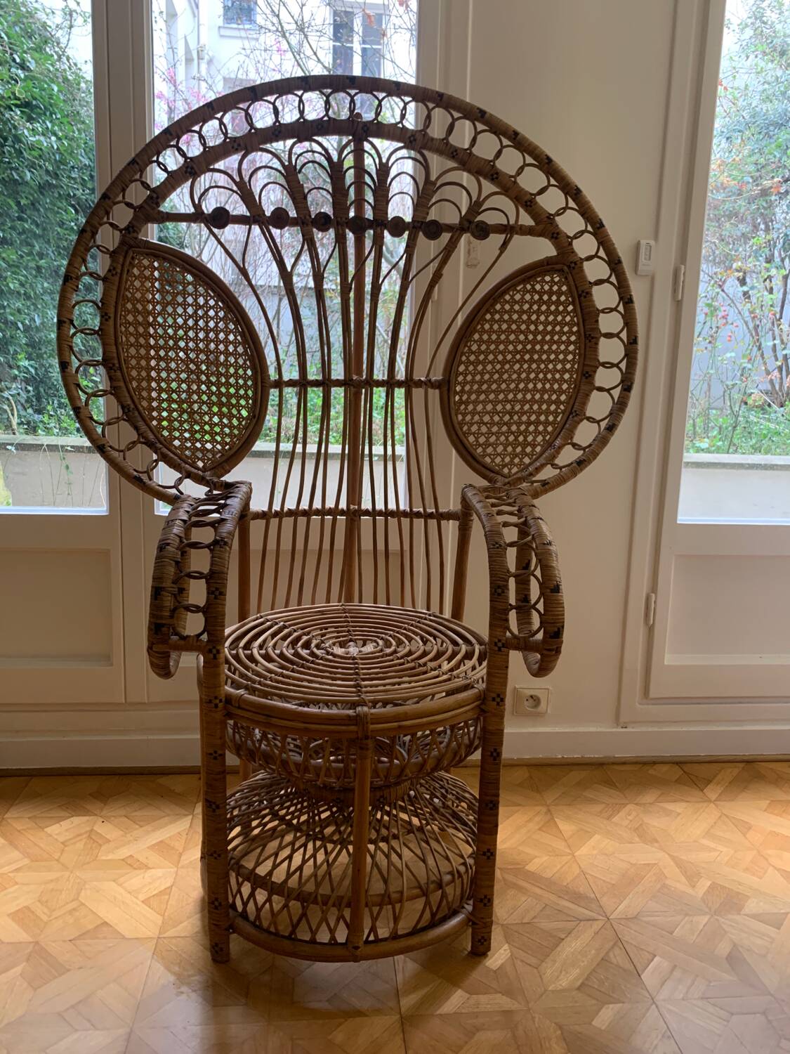 Peacock rattan armchair