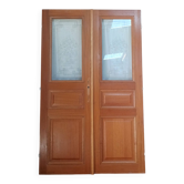 Double glass door in blond oak