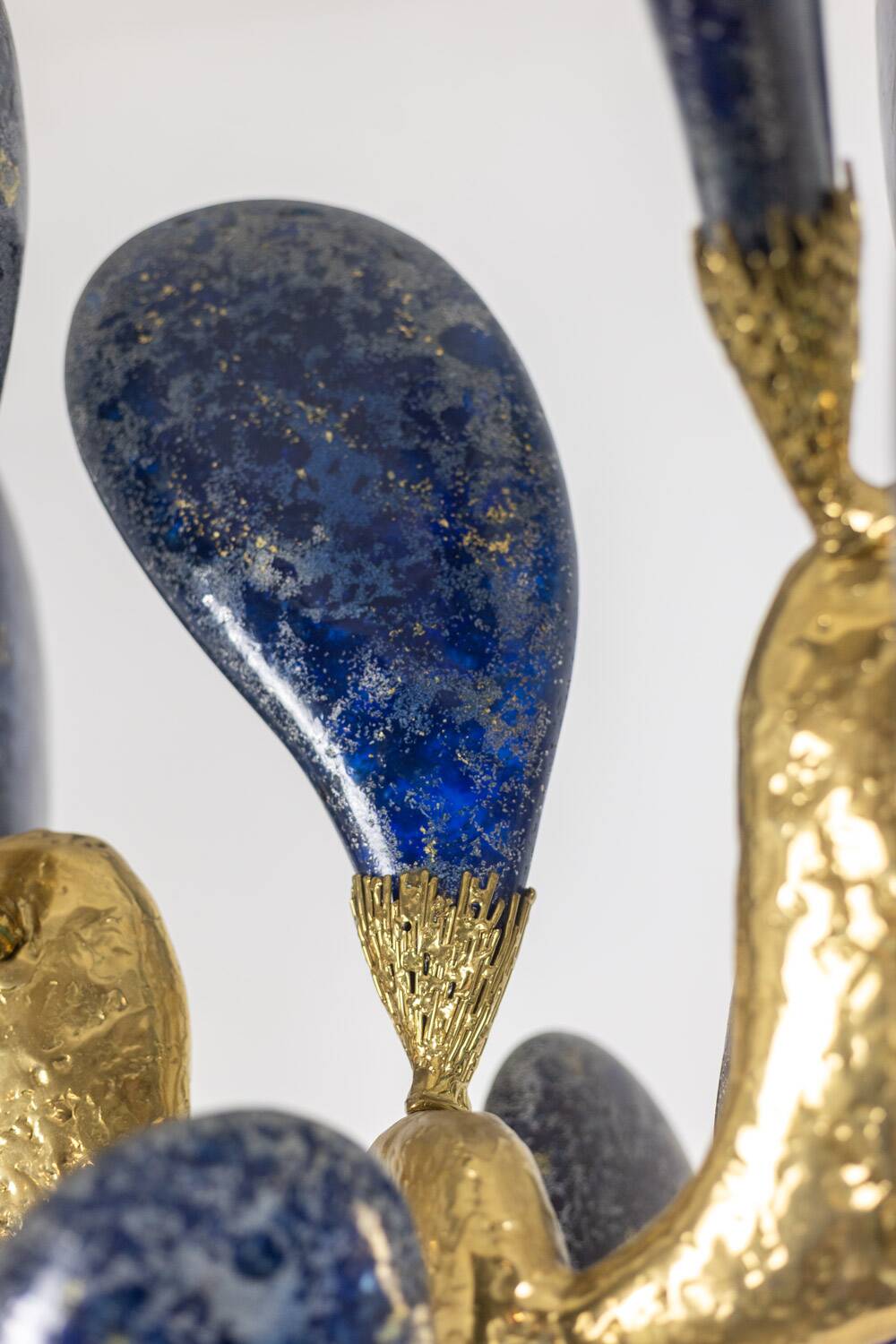 Jacques Duval Brasseur, Large golden brass cactus sculpture. 1992