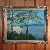 Impressionist painting signed around 1905 - Marine between land and sea