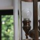 Brass lantern for vestibule with 2 candle holders