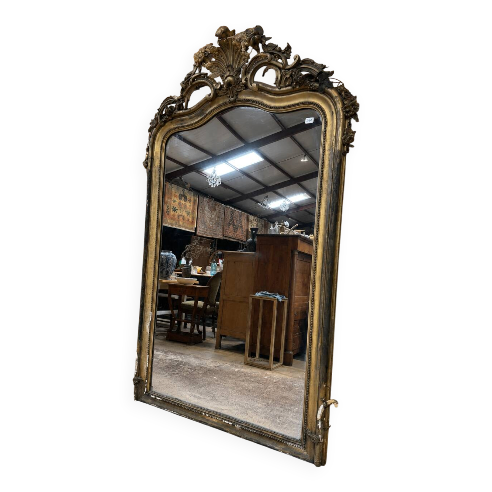 Large gilded mirror - 19th century