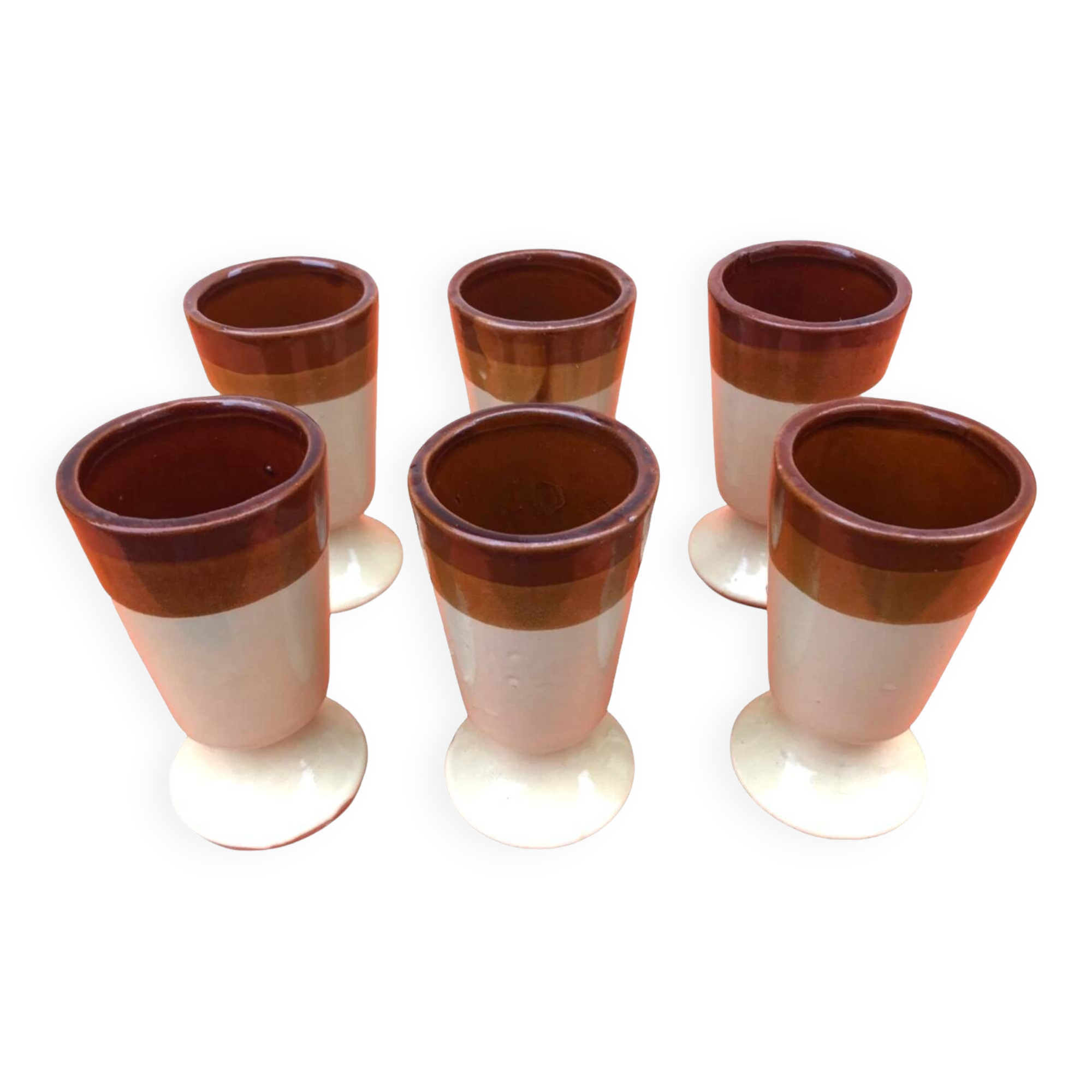 6 Mazagrans Basque Enamelled ceramic