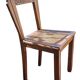 Art deco style chairs carved varnished wood honey brown color 1940
