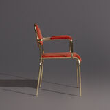 Hollywood Regency chair in Volterra 42, with armrests