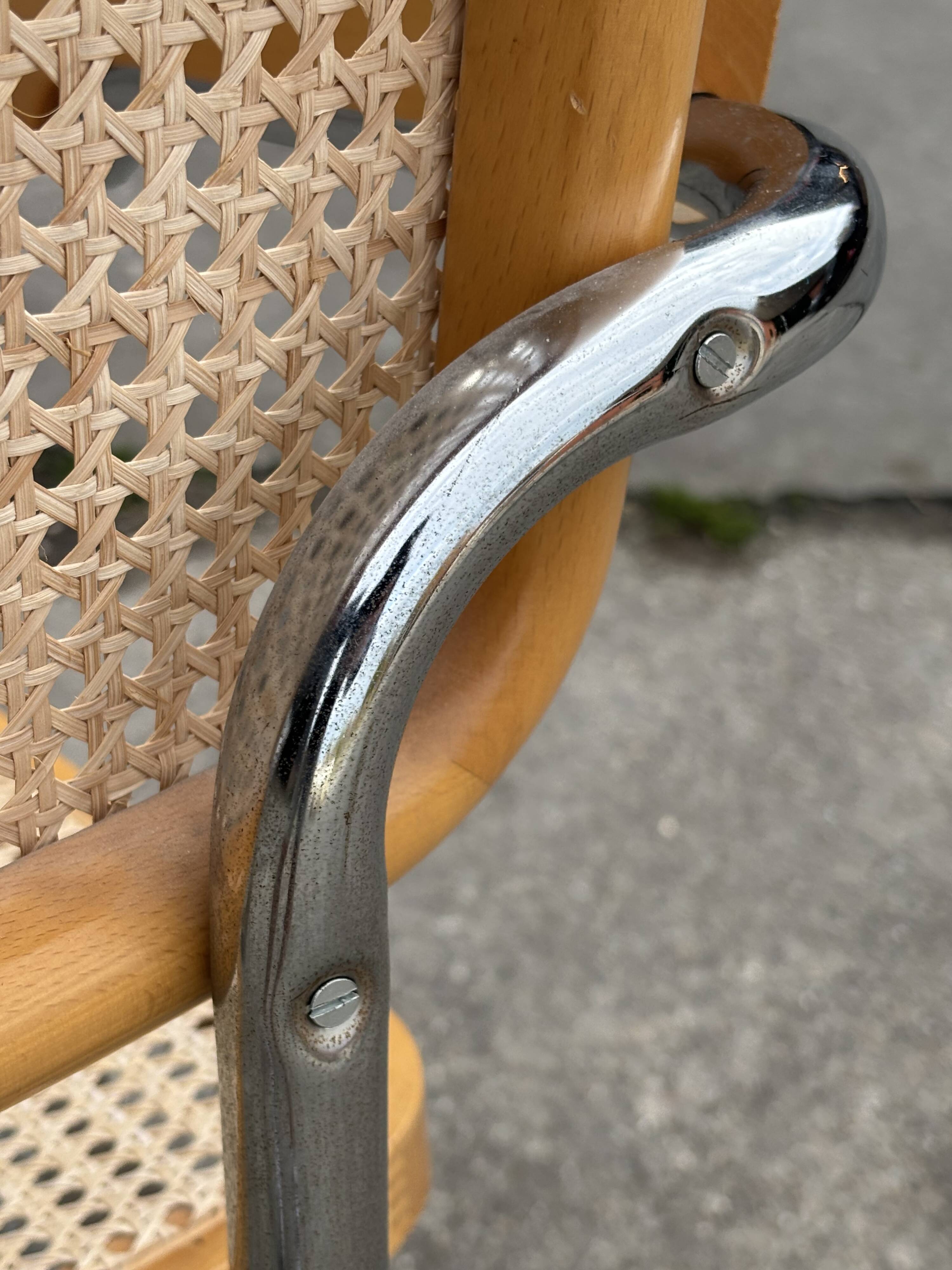 Set of 4 Cesca chairs model B64 with armrests Cesca Marcel breuer design