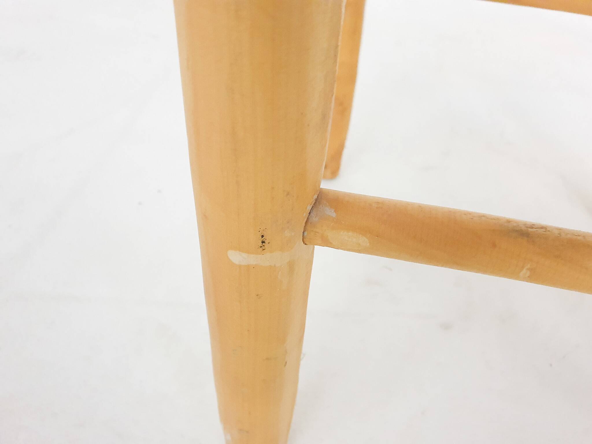 Set of two vintage rattan bar stools, The Netherlands 1970's